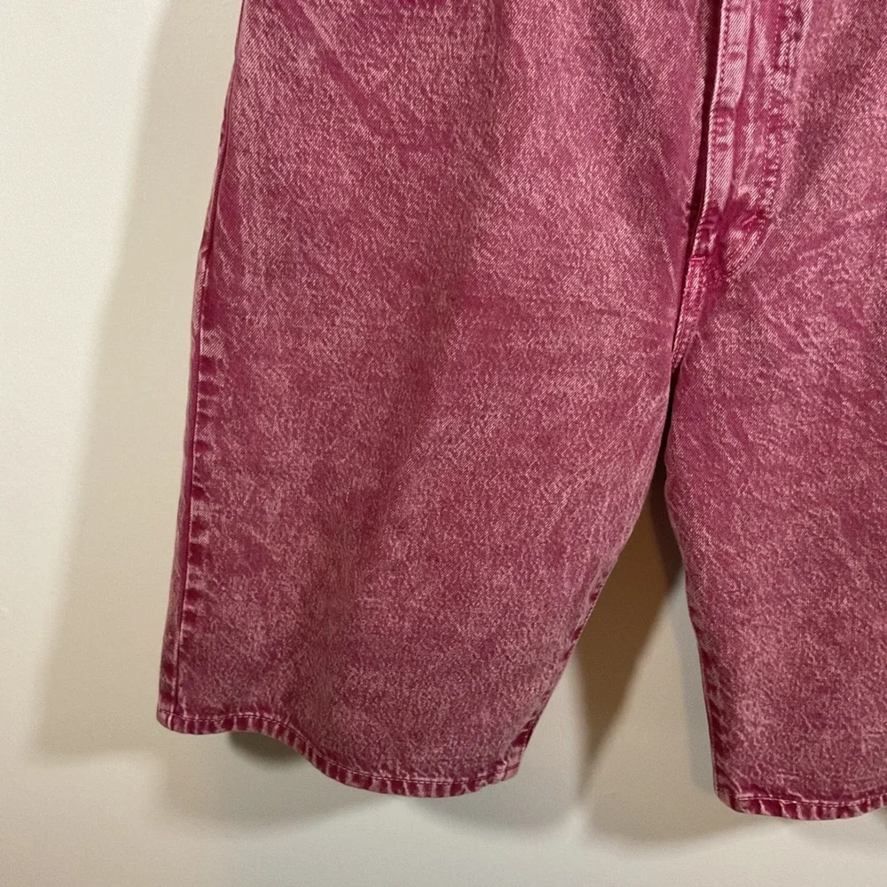 Levi's 569 Loose Straight Men's Pink Acid Wash Denim Shorts 36 Streetwear Skater